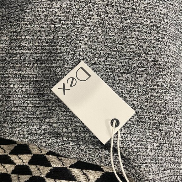 NWT Dex Grey Marl Ribbed Knit Mock Neck Long Sleeve Midi Bodycon Sweater Dress L - Picture 5 of 7